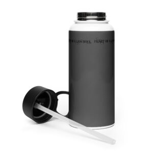 Stainless steel water bottle with a straw lid